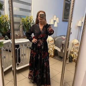 Elegant Floral Long Sleeve Dress